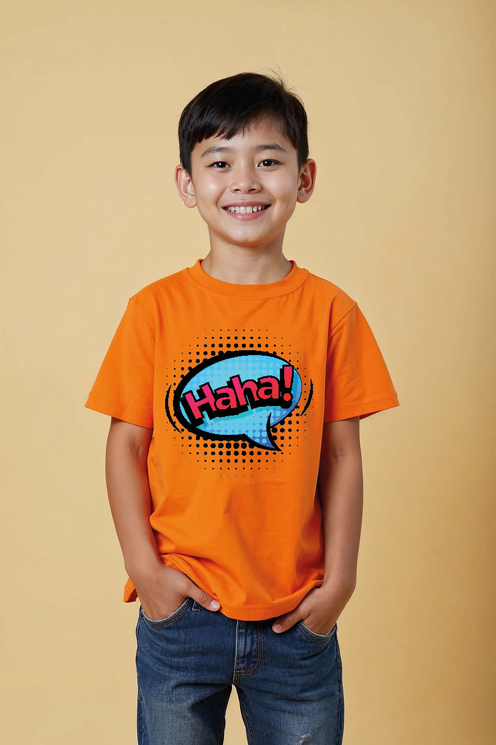 haha! Modern Cool Kids T-Shirt – Typography Print Design for Boys & Girls