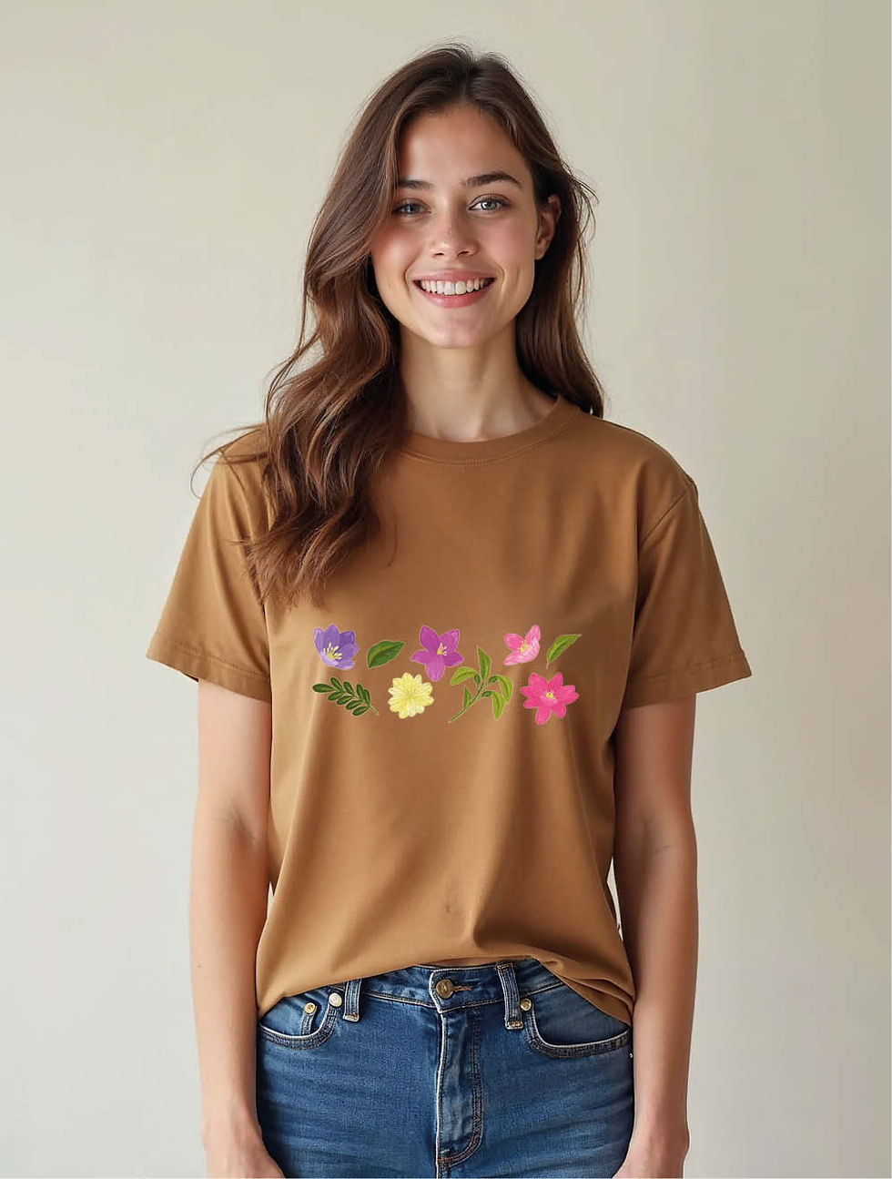 Thumbnail: Botanical Flower Collection Casual Women’s Printed Graphic Streetwear T-Shirt