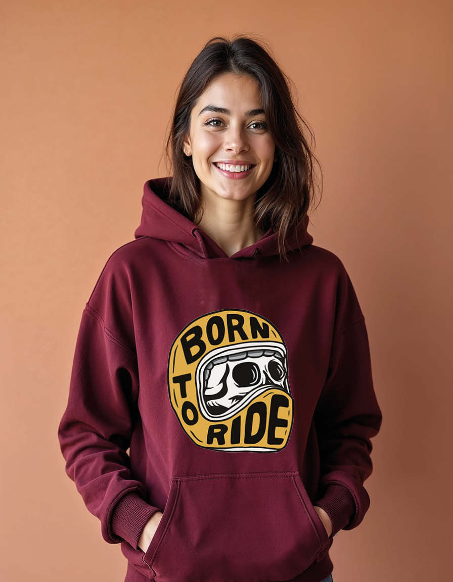 Thumbnail: born to ride Unisex Graphic Printed Hoodies for mens & womens