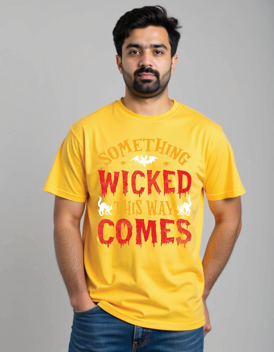Thumbnail: something wicked this way comes halloween mens printed graphic t shirt