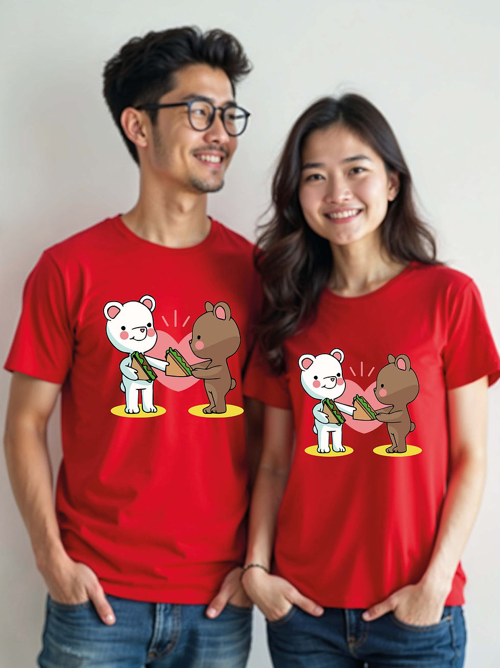 Thumbnail: Stylish Cartoon Couple Matching Tee Lovers Edition – Sale