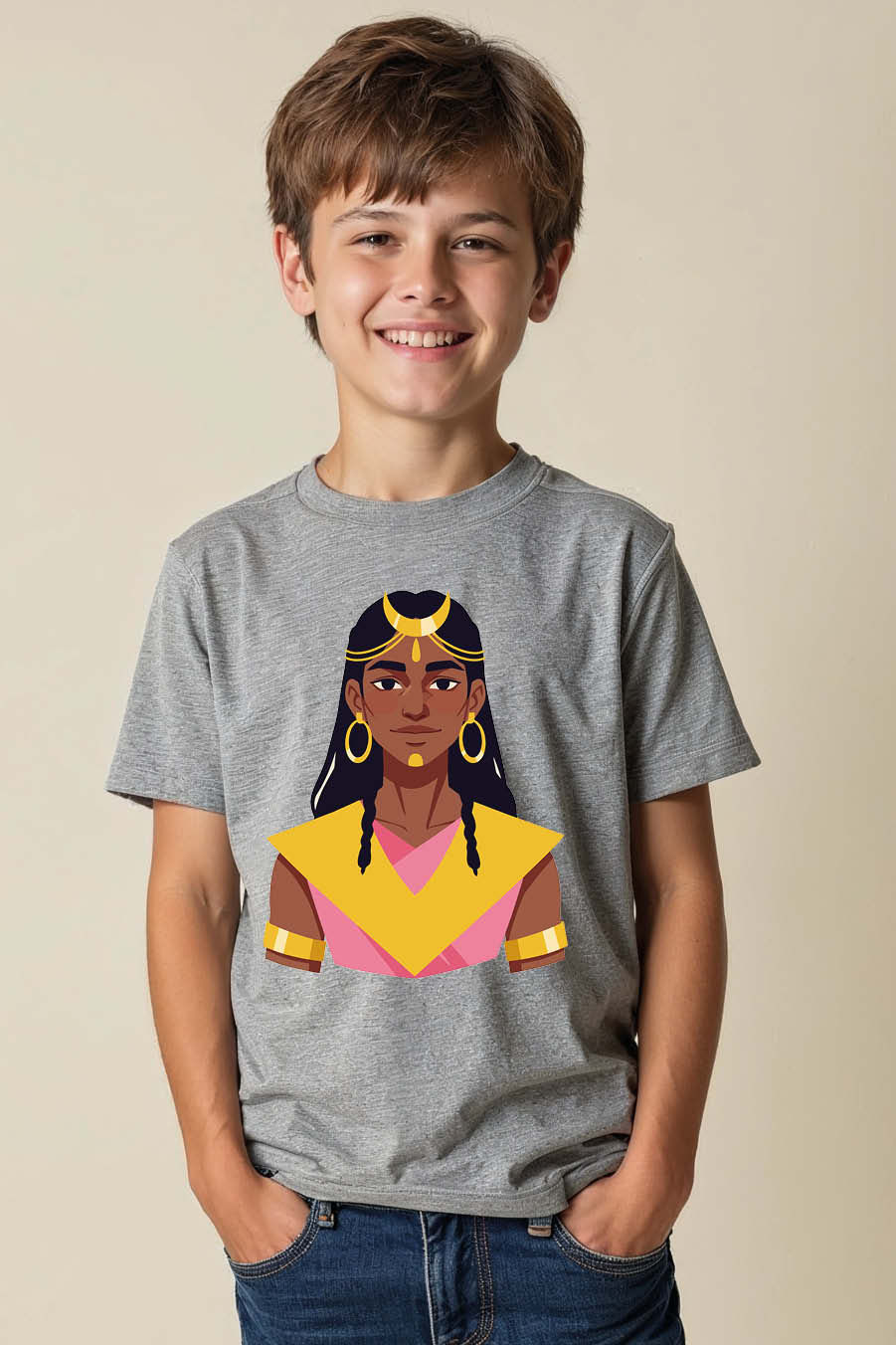 Thumbnail: Warrior Princess Comfortable Trendy Printed Tee for Kids – Design Print tees