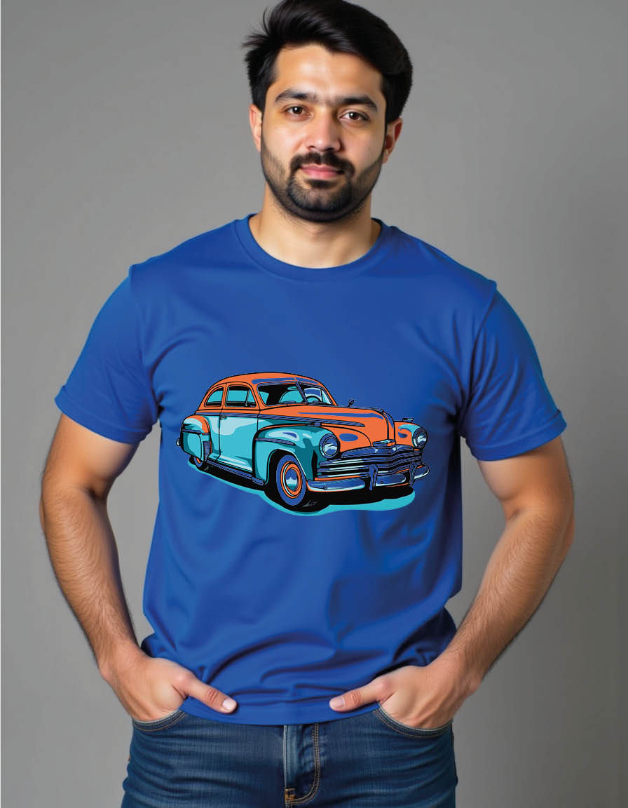 Thumbnail: car with pop art style mens printed graphic t shirt