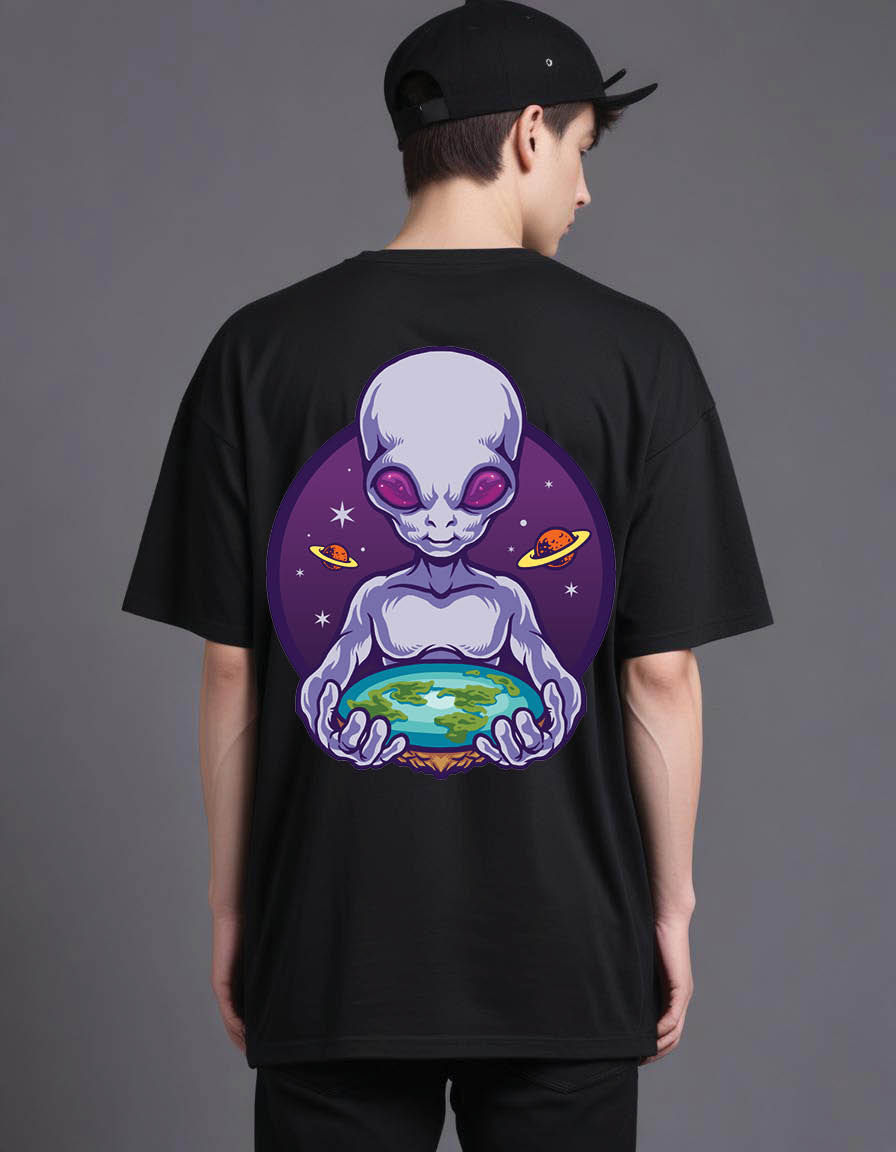 Thumbnail: alien have flat earth Mens Oversized Printed T shirt