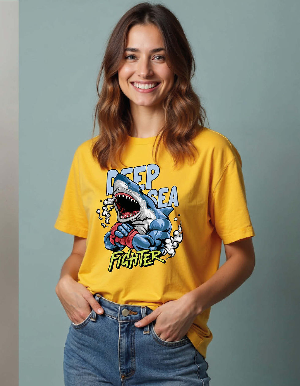 Thumbnail: Deep Sea Figther Printed T-Shirt for All age