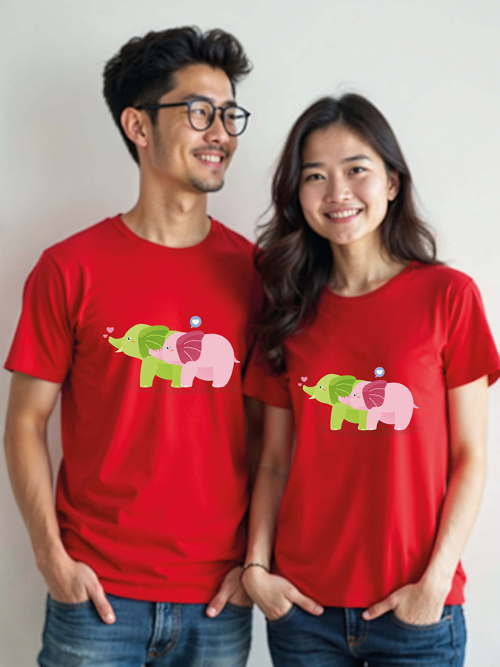 Thumbnail: Romantic Cartoon Couple Matching Tee Lovers Edition – Sale