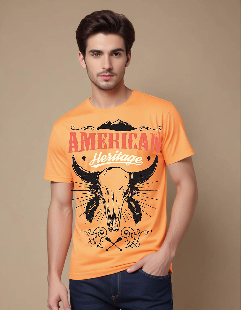 Thumbnail: american heritage animal skull mens printed graphic t shirt