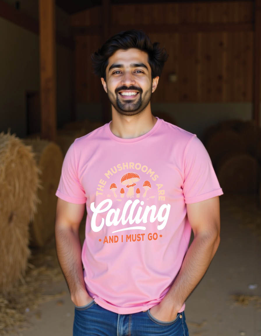 Thumbnail: mushrooms are calling i must go mushroom mens printed graphic t shirt
