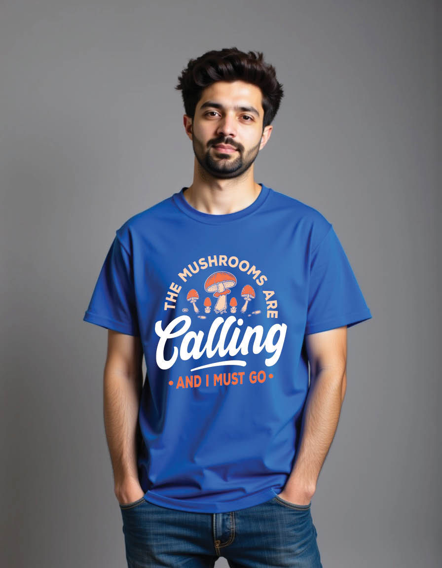Thumbnail: mushrooms are calling i must go mushroom mens printed graphic t shirt