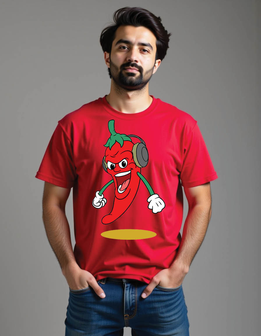 Thumbnail: hot chili mascot mens printed graphic t shirt