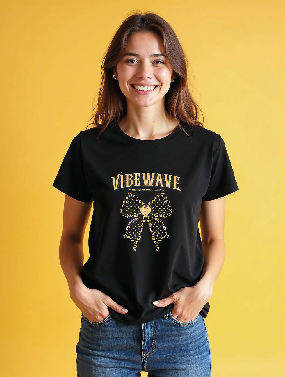 Thumbnail: vibewave Modern Women’s  printed graphic T-Shirt buy now