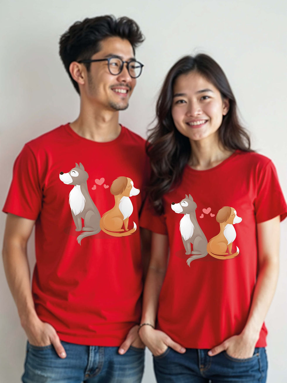 Thumbnail: Cute Cartoon Couple Matching Tee Lovers Edition – Best Price