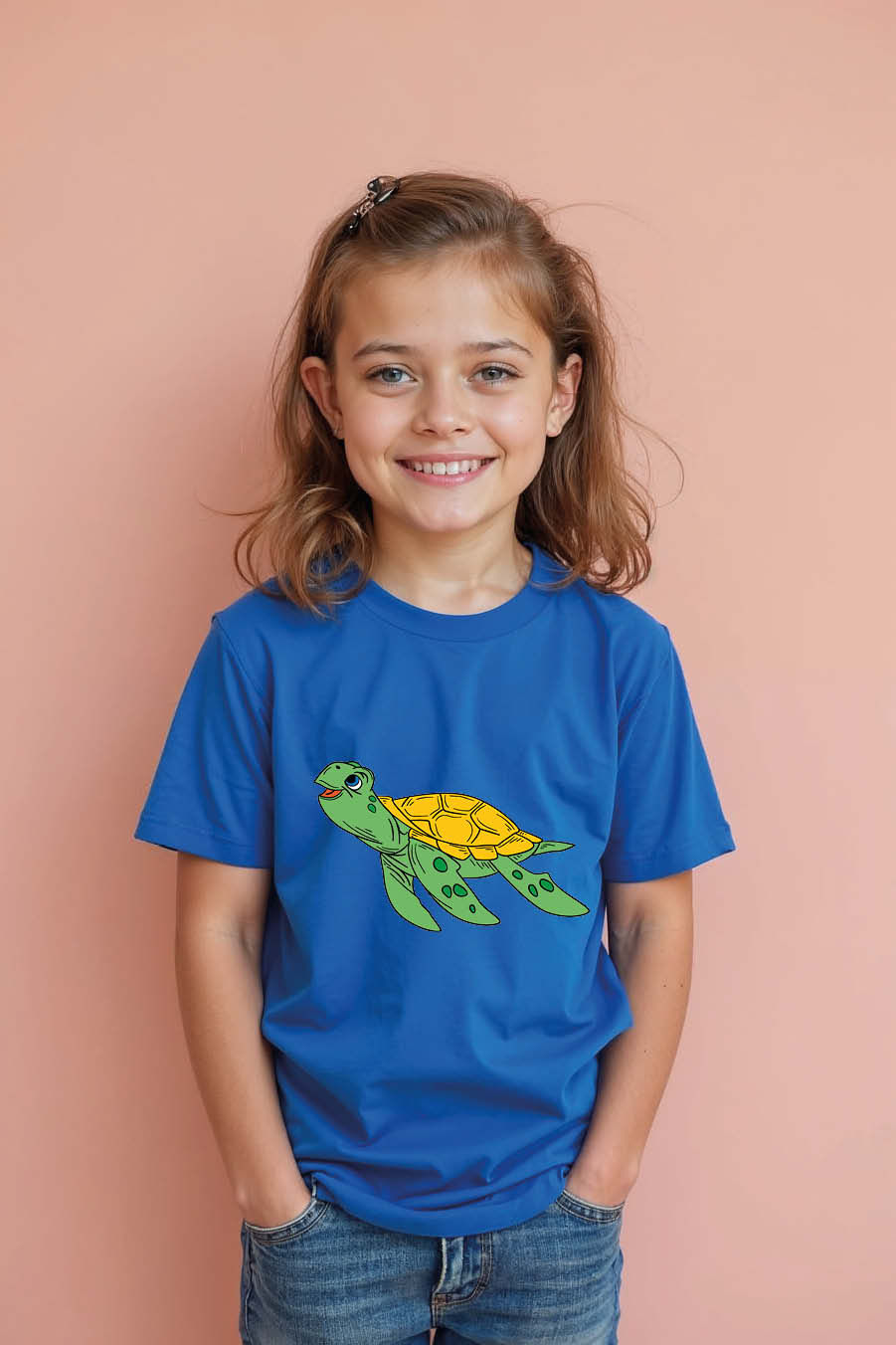 Thumbnail: Happy Sea Turtle Graphic Everyday Printed T-Shirt Boys & Girls