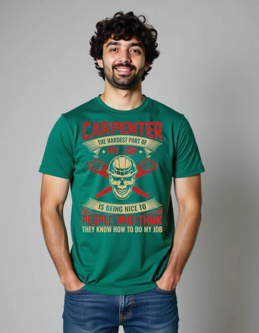carpenter hardest part my job is being nice people mens printed graphic t shirt