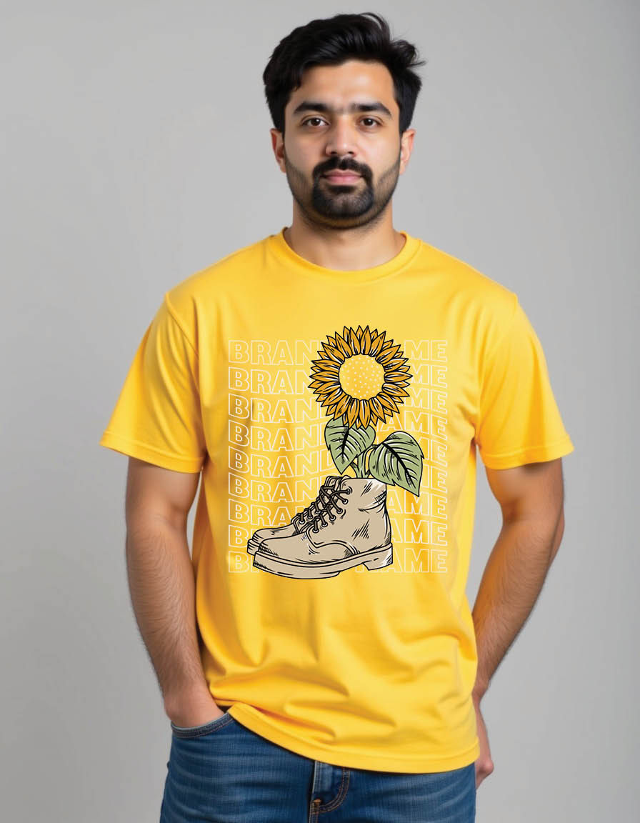 Thumbnail: vintage shoe with sunflower mens printed graphic t shirts