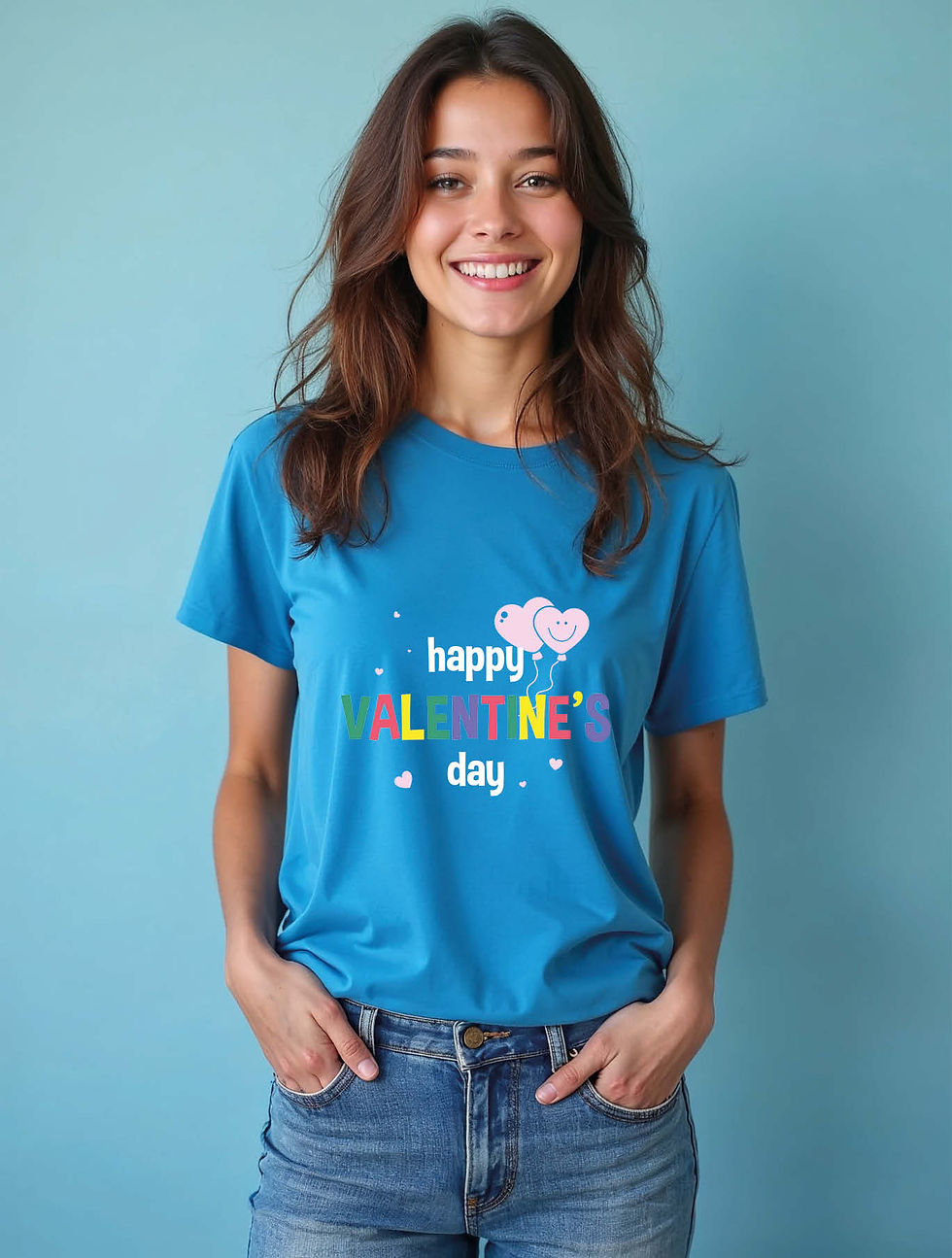 Thumbnail: happy valentine's day Stylish Women’s Printed graphic T-Shirt buy now