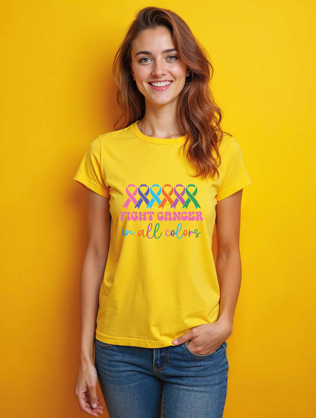 fight cancer in all colors Classic Women’s Printed Graphic Streetwear T-Shirt