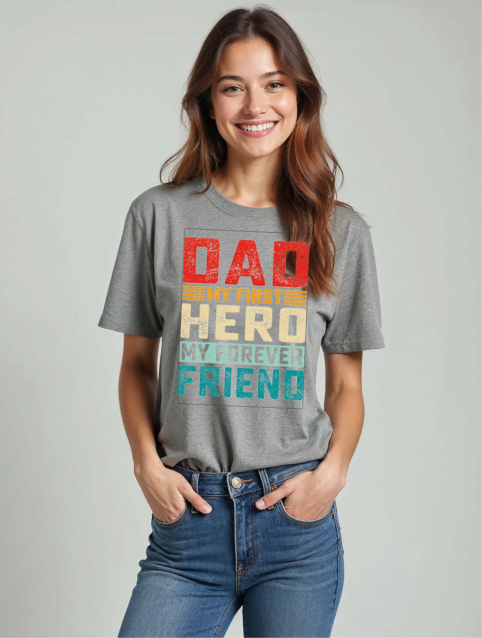 Thumbnail: dad my first hero my forever friend Casual Women’s Graphic T-Shirt – Shop Now
