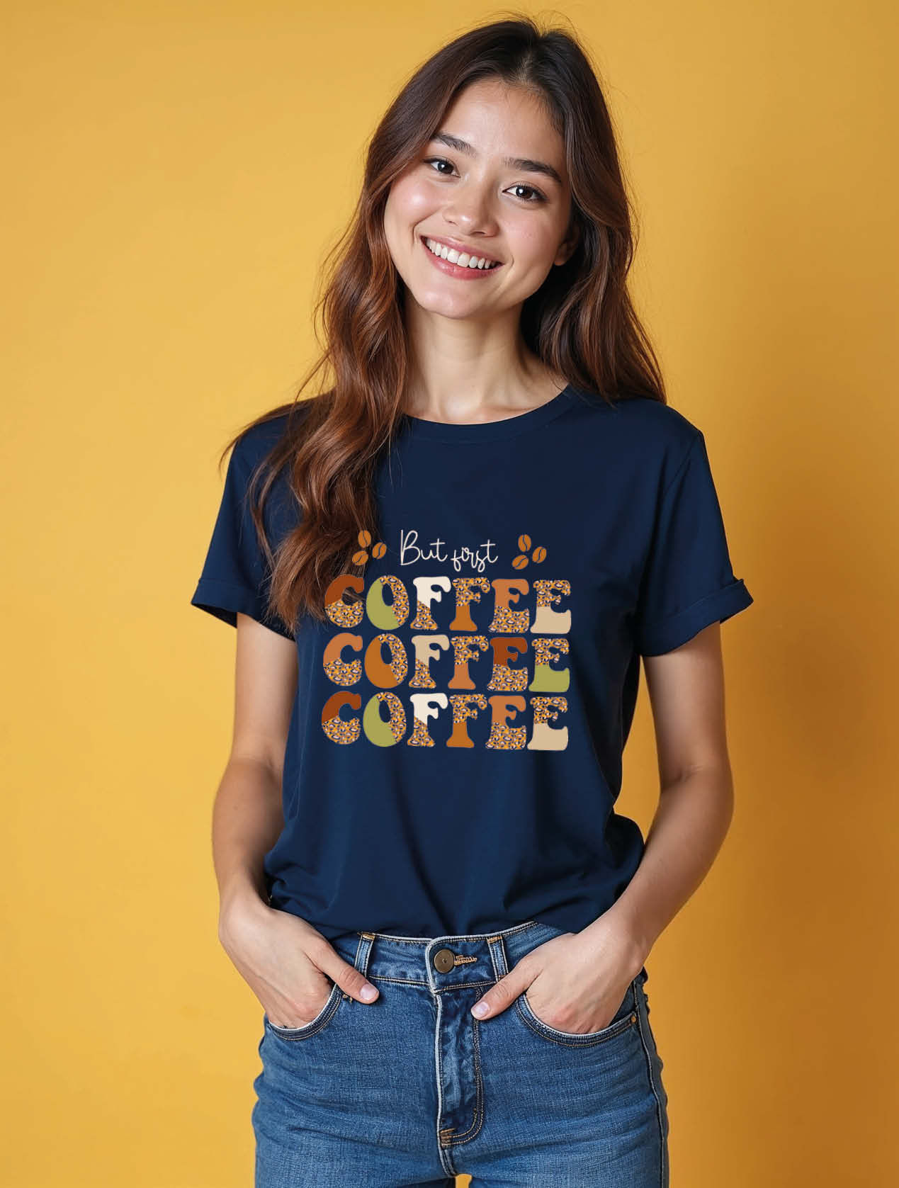 but first coffee Chic Women’s Printed Graphic Streetwear T-Shirt – Low Price