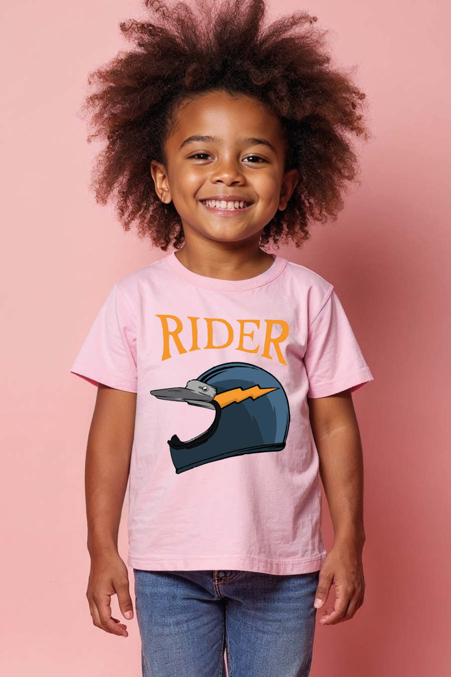 Thumbnail: rider Fashion Kids Graphic Tee – Illustration Print Design for Boys & Girls