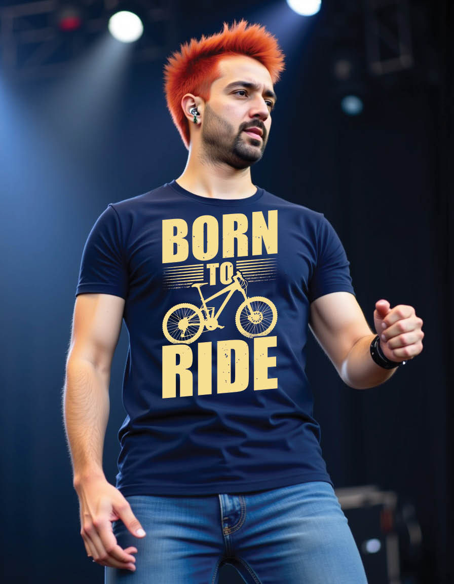 Thumbnail: born ride motivational mens printed graphic t shirt