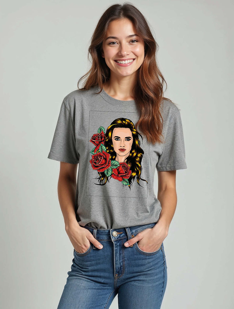 Thumbnail: Blue Rose Queen  Chic Women’s Printed Graphic Streetwear T-Shirt – Best Price