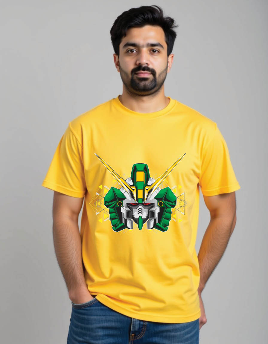 Thumbnail: green killer robot head mens printed graphic t shirt
