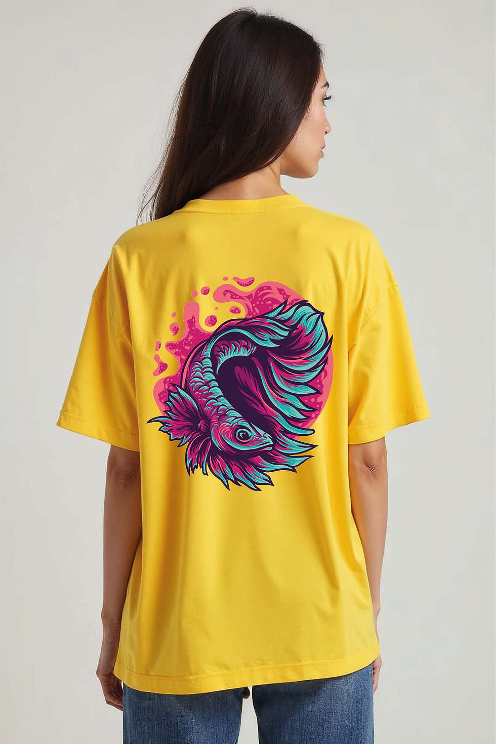 betta fish Premium Unisex Oversized Drop Shoulder T-Shirt For Men & Women