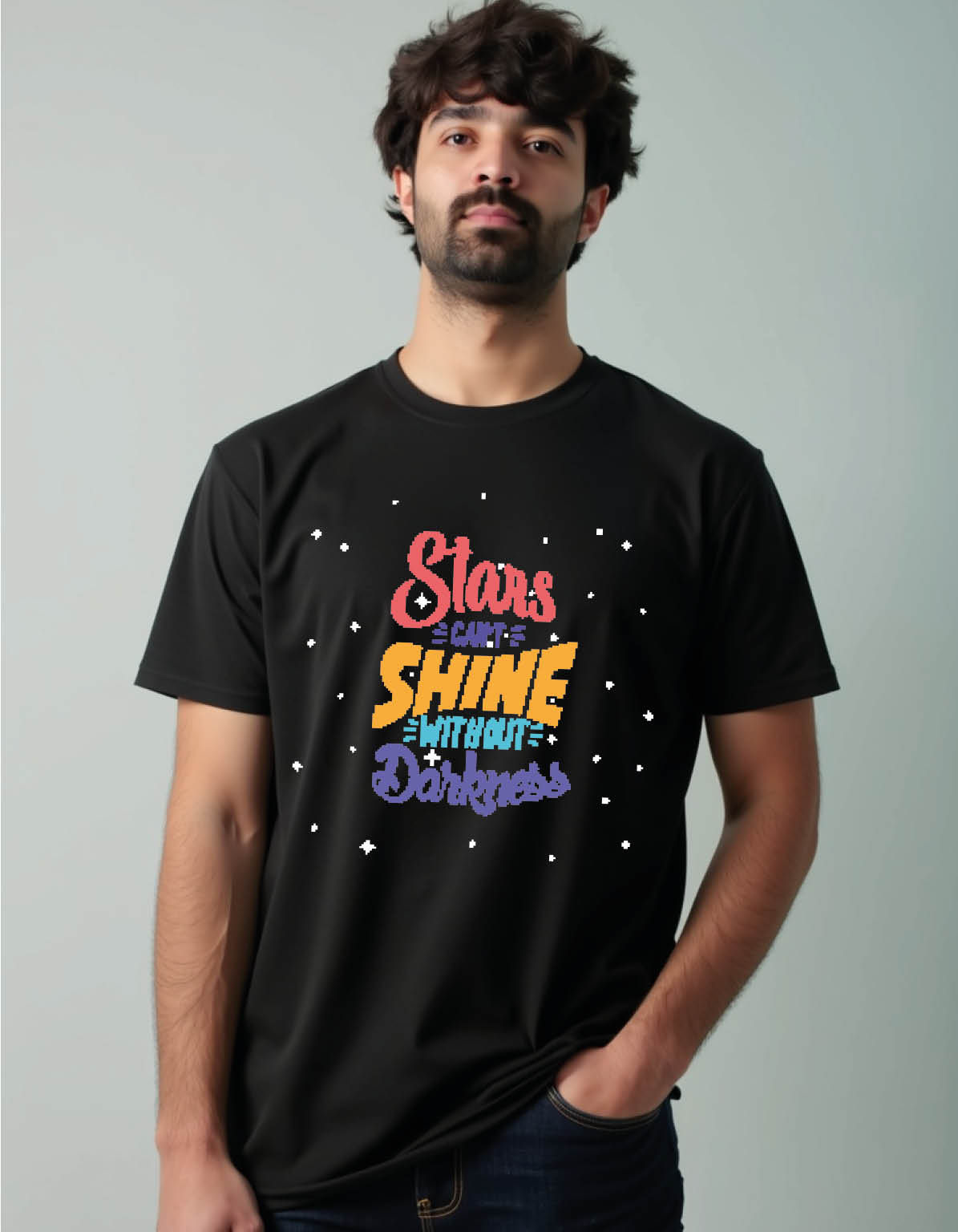 stars dont shine without darkness Trendy Cotton T-Shirt for Men, Women & Kids