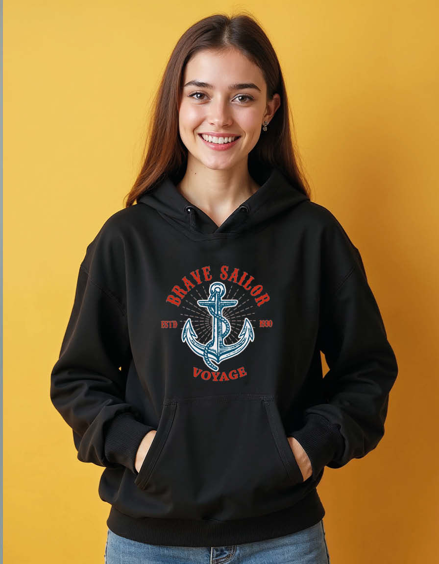 Thumbnail: brave sailor voyage Stylish Unisex Printed Graphic Hoodies For Men & Women