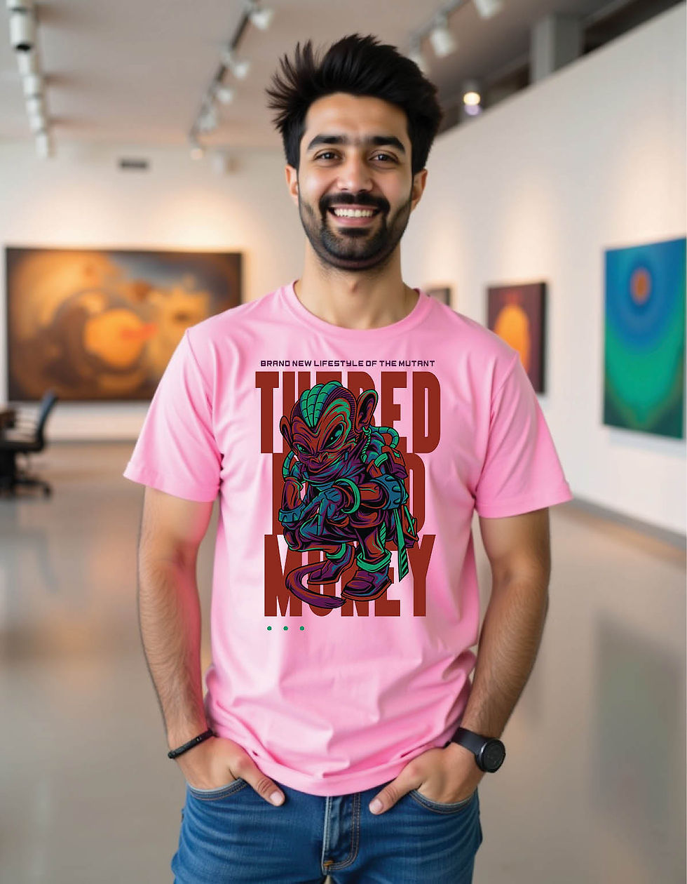 Thumbnail: future monkey with poster style mens printed graphic t shirts