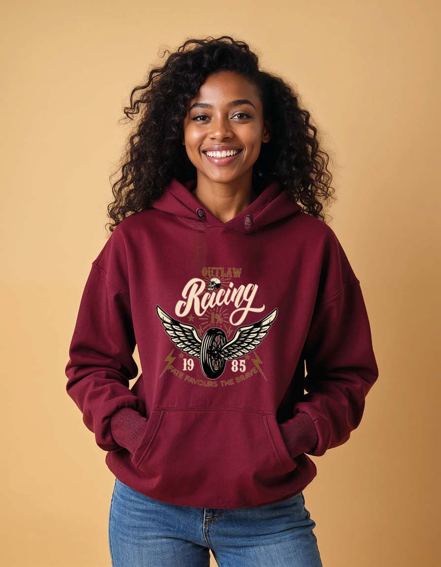 Thumbnail: outlaw racing fate famours the brave Streetwear Unisex Printed Graphic Hoodies