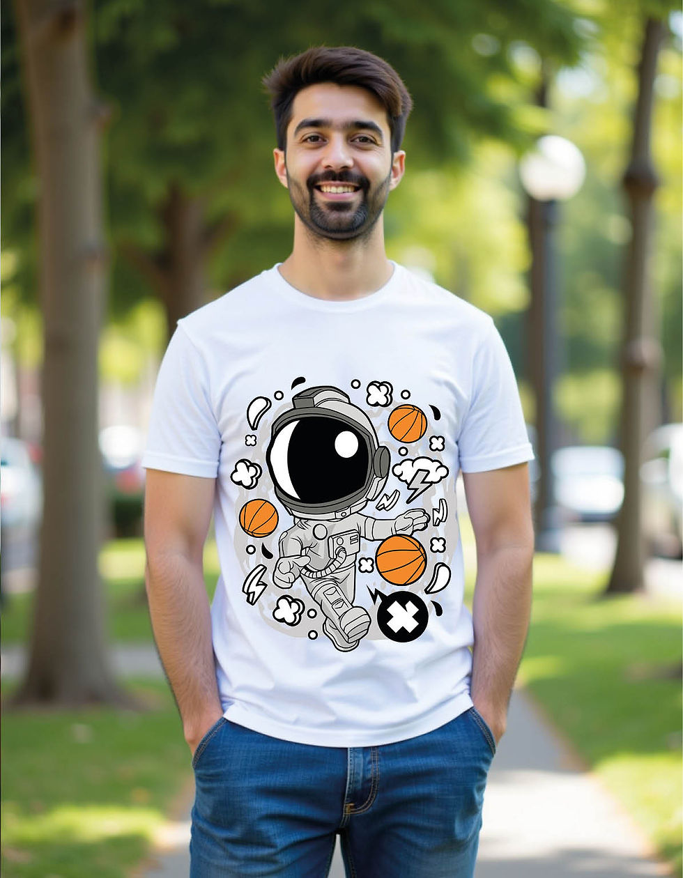 Thumbnail: astronaut basketball mens printed graphic t shirt