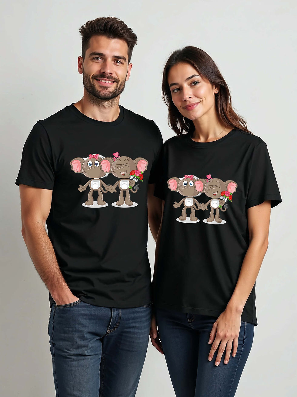 Thumbnail: Valentine’s Cartoon Couple T-Shirt Lovers Edition – Premium Quality