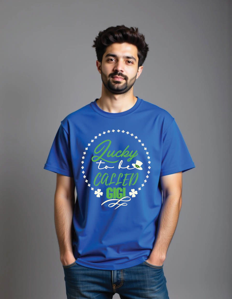 Thumbnail: lucky be called gigist patricks day quote mens printed graphic t shirt