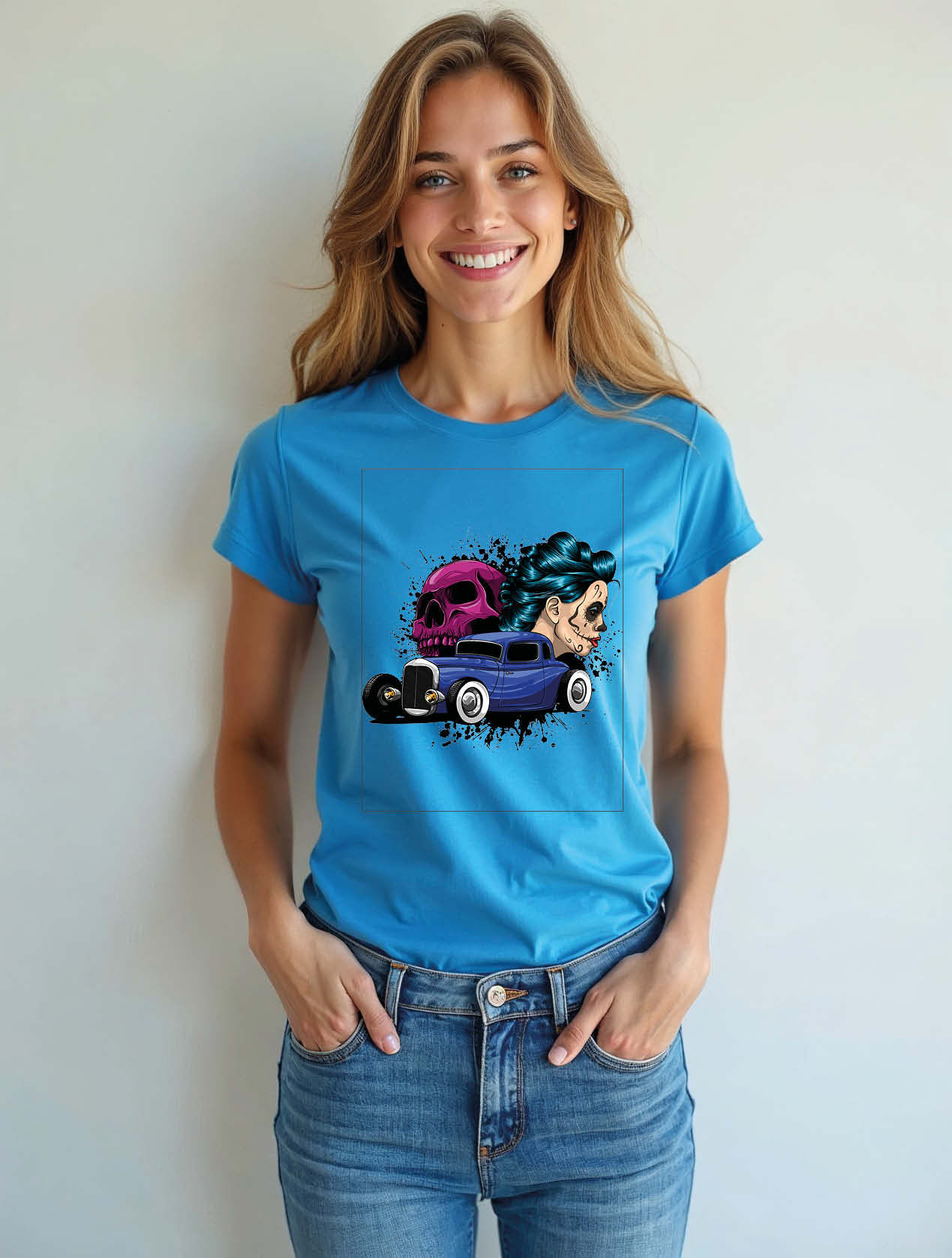 Lowrider Calavera Classic Women’s Graphic Typography T-Shirt – Sale