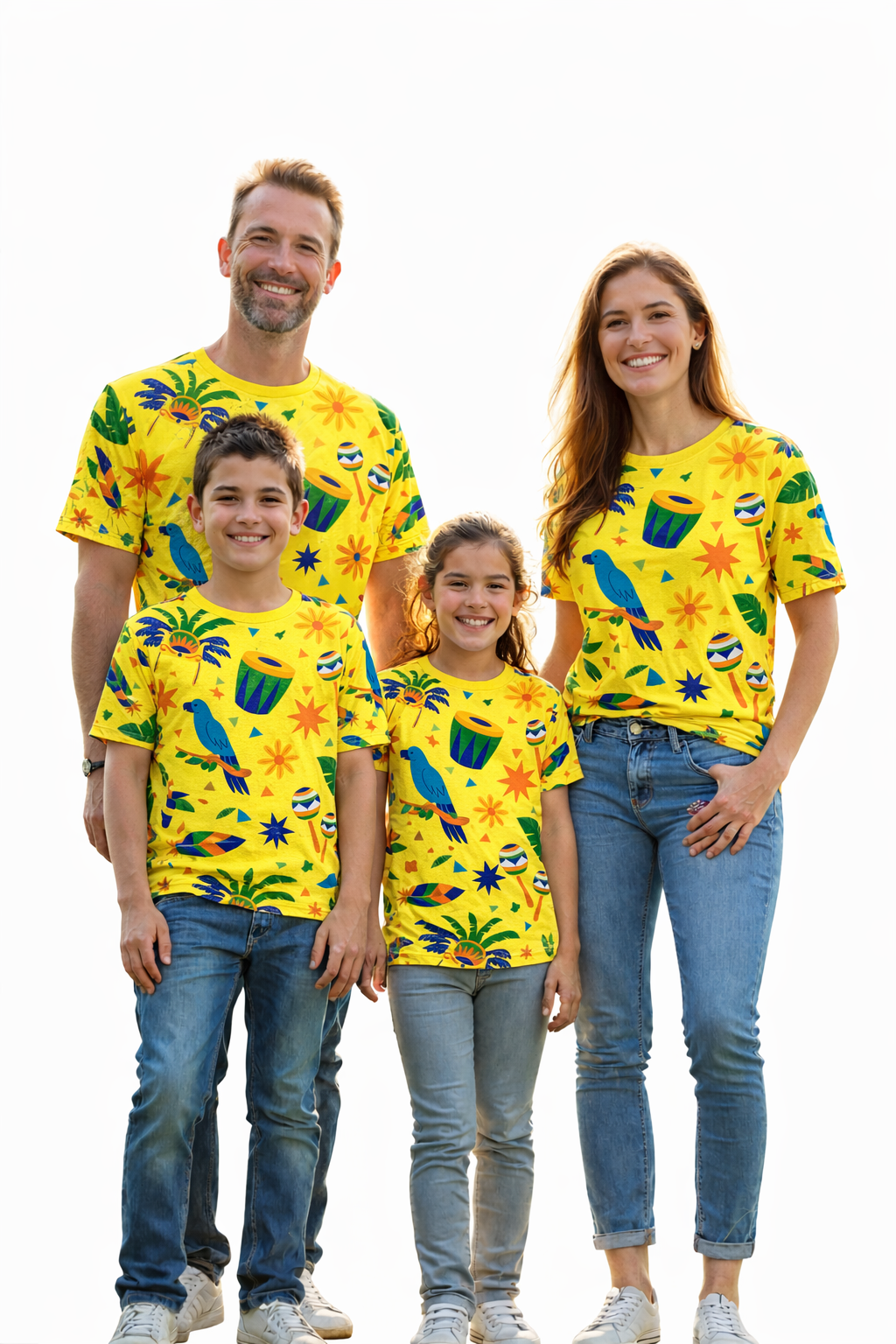 tropical vibes pack of 4 family matching tees