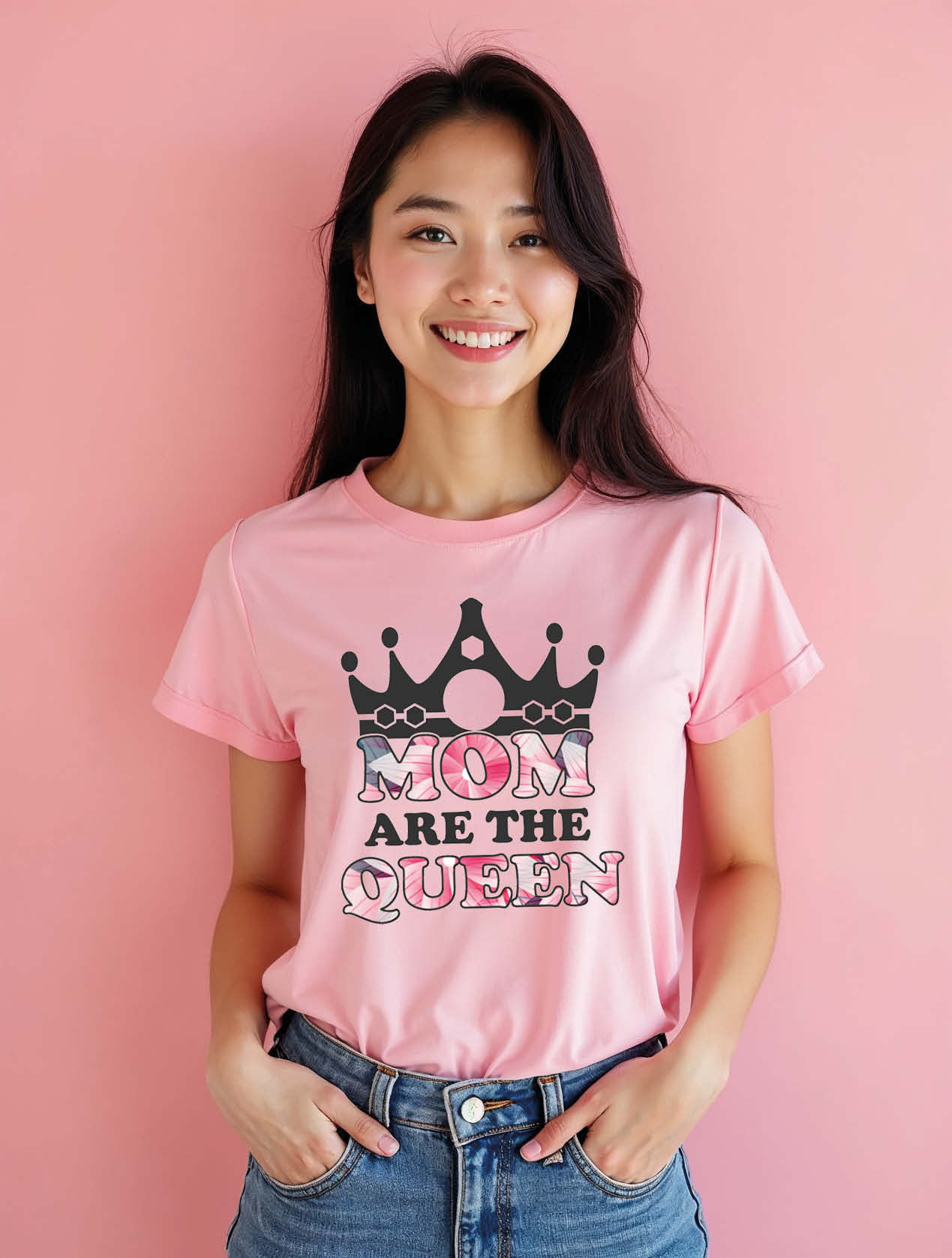mom are the queen Trendy Women’s Printed Graphic Streetwear T-Shirt – Buy Now