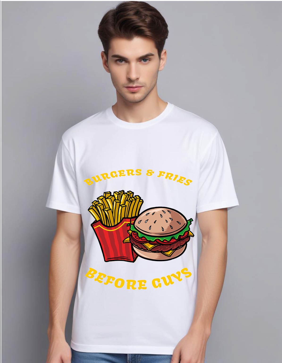 burgers fries mens printed graphic t shirt