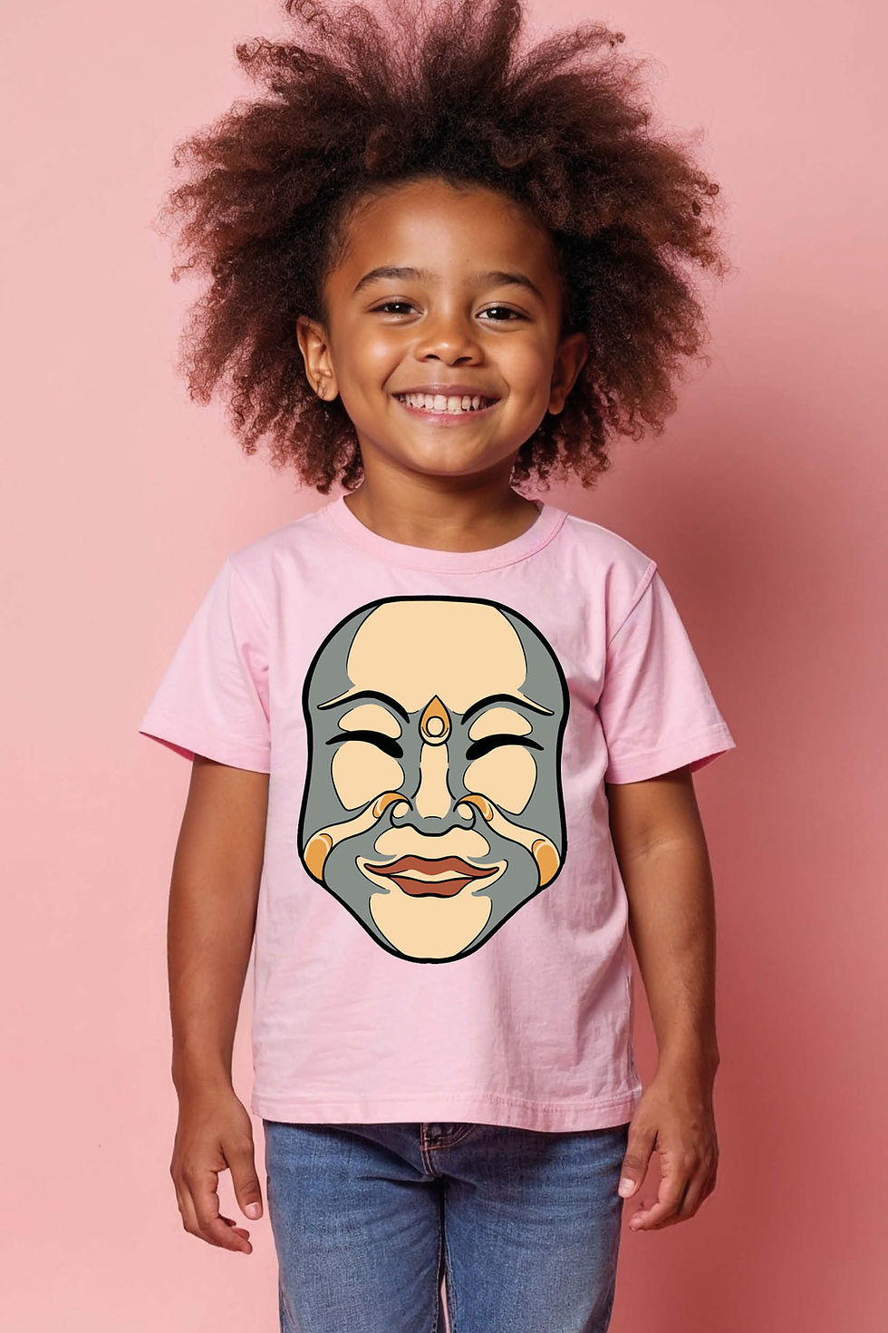 Serene Asian Mask Graphic Youth T-Shirt Stylish Unisex Kids Graphic Tee – Quote