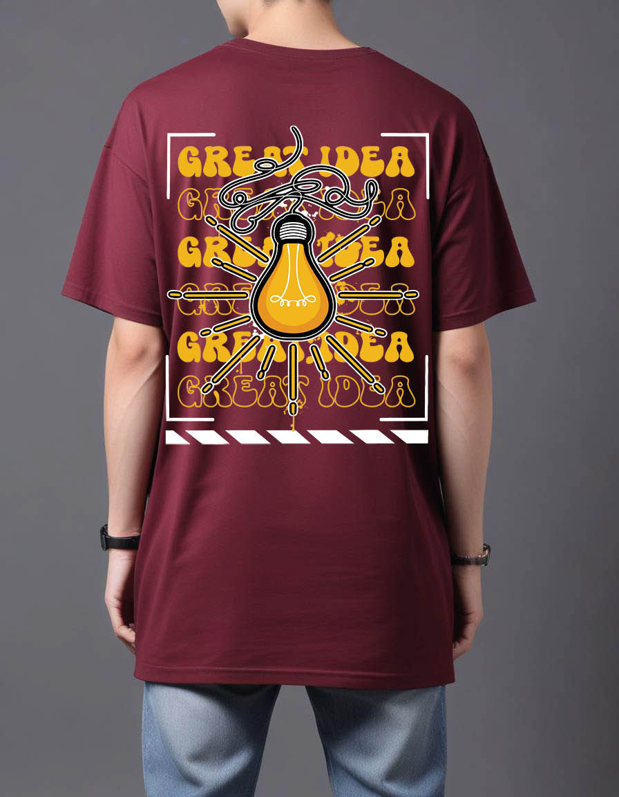 Thumbnail: light bulb street wear with slogan Oversized Printed t shirt