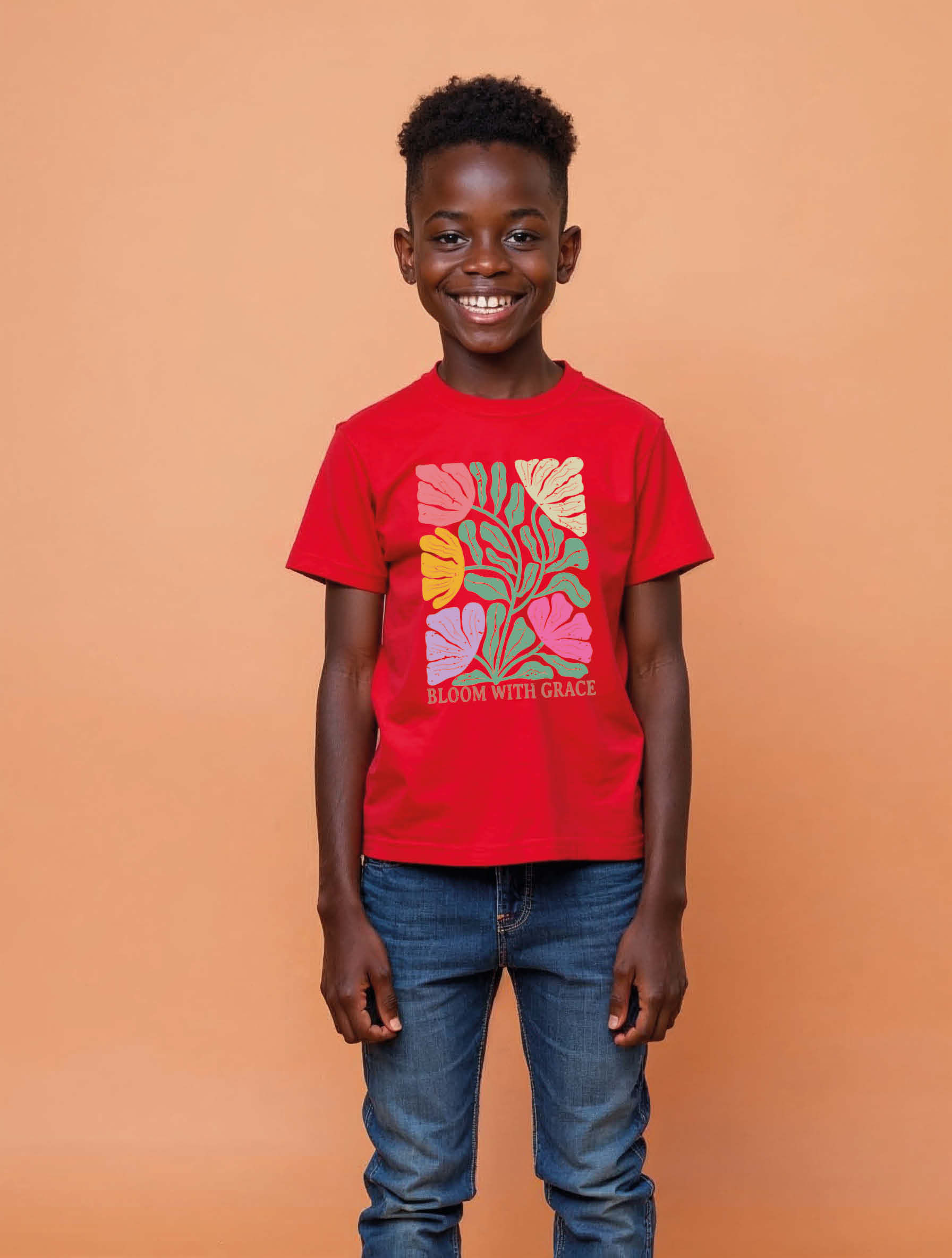 bloom with grace Casual Unisex Printed Graphic T-Shirt For Mens, Womens & Kids