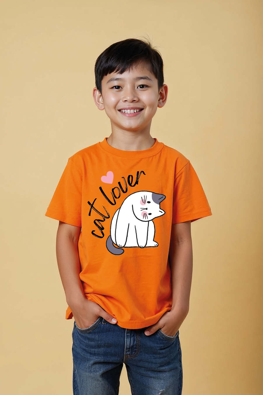 Cat Lover Comfortable Stylish Kids Graphic T-Shirt – Quote Print Design for Boys