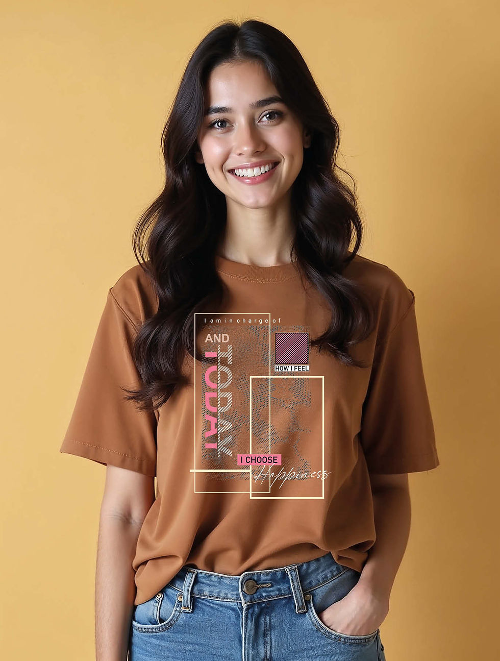 Thumbnail: i am in charge of how i feel and today i choose happiness Womens Printed T-Shirt