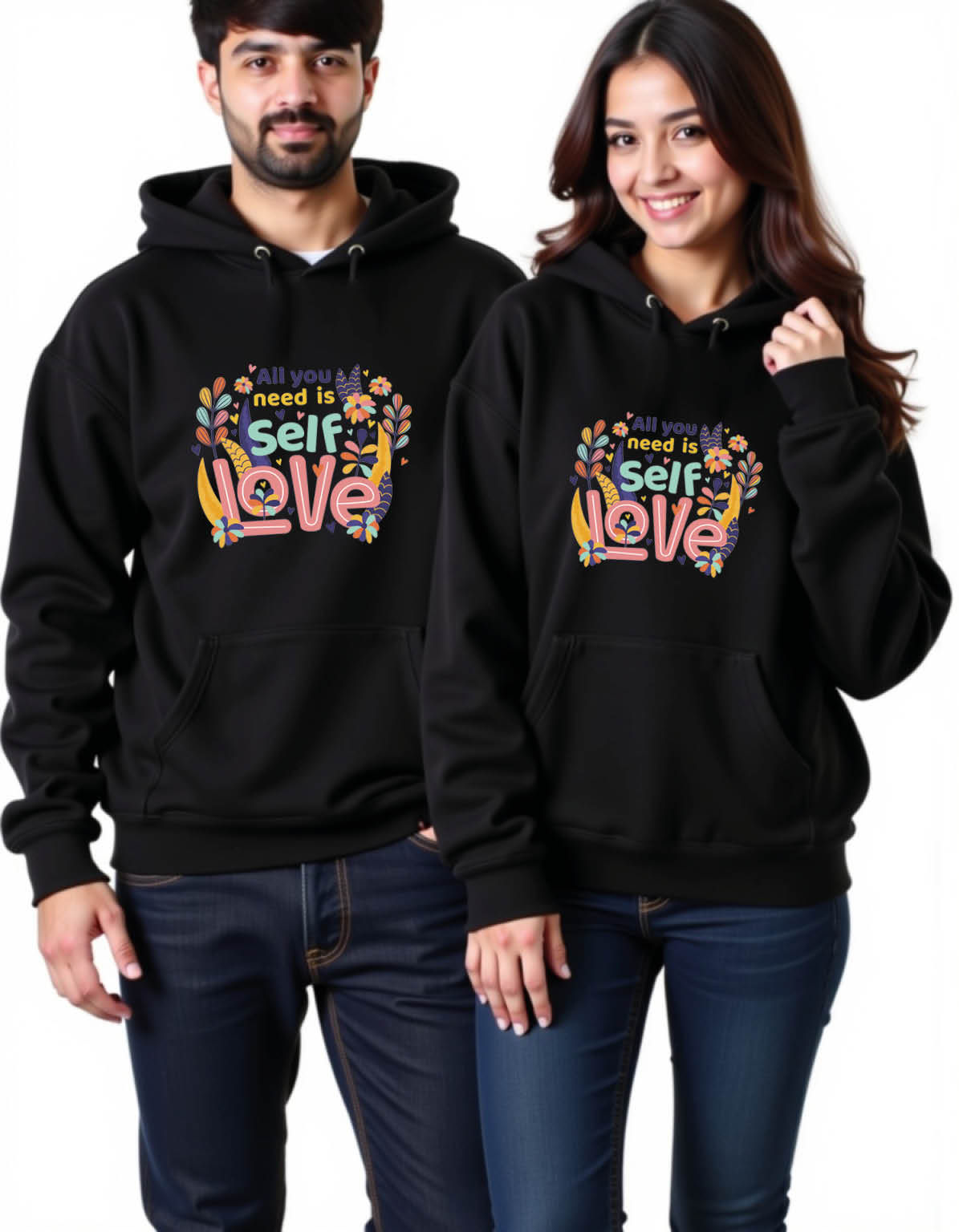 all you need is love Vintage Printed Graphic Couple Hoodies