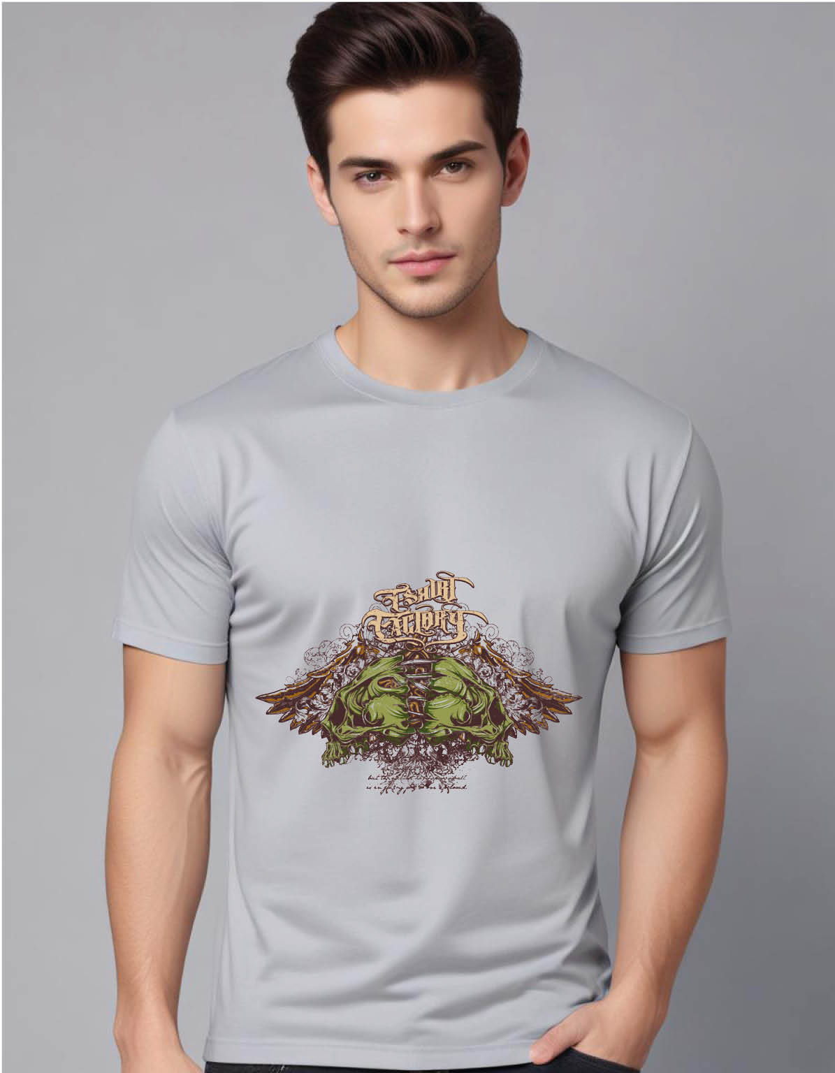 vintage skulls back with flourished mens printed graphic t shirt