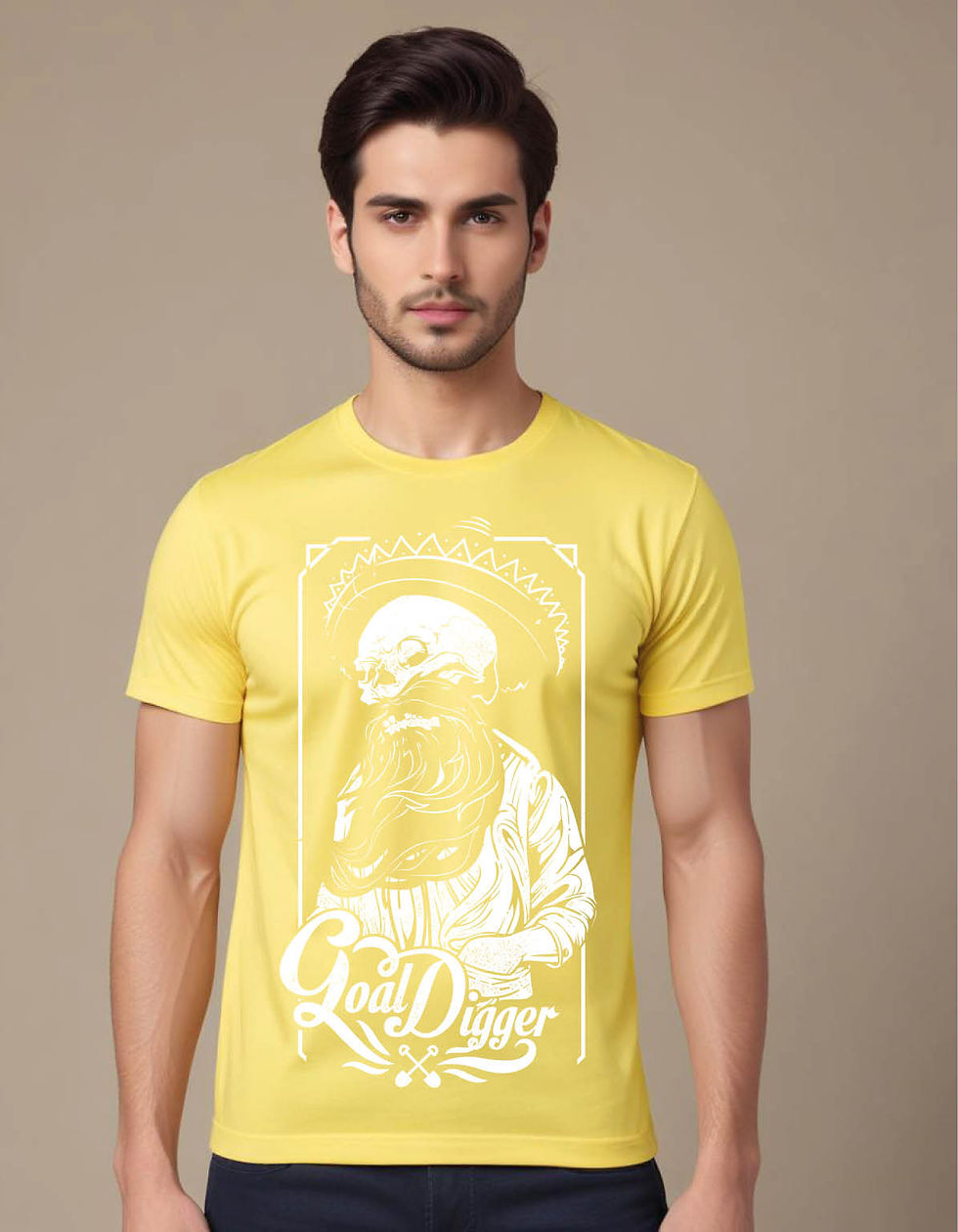 Thumbnail: goal digger bearded skull wearing sombrero mens printed graphic t shirt