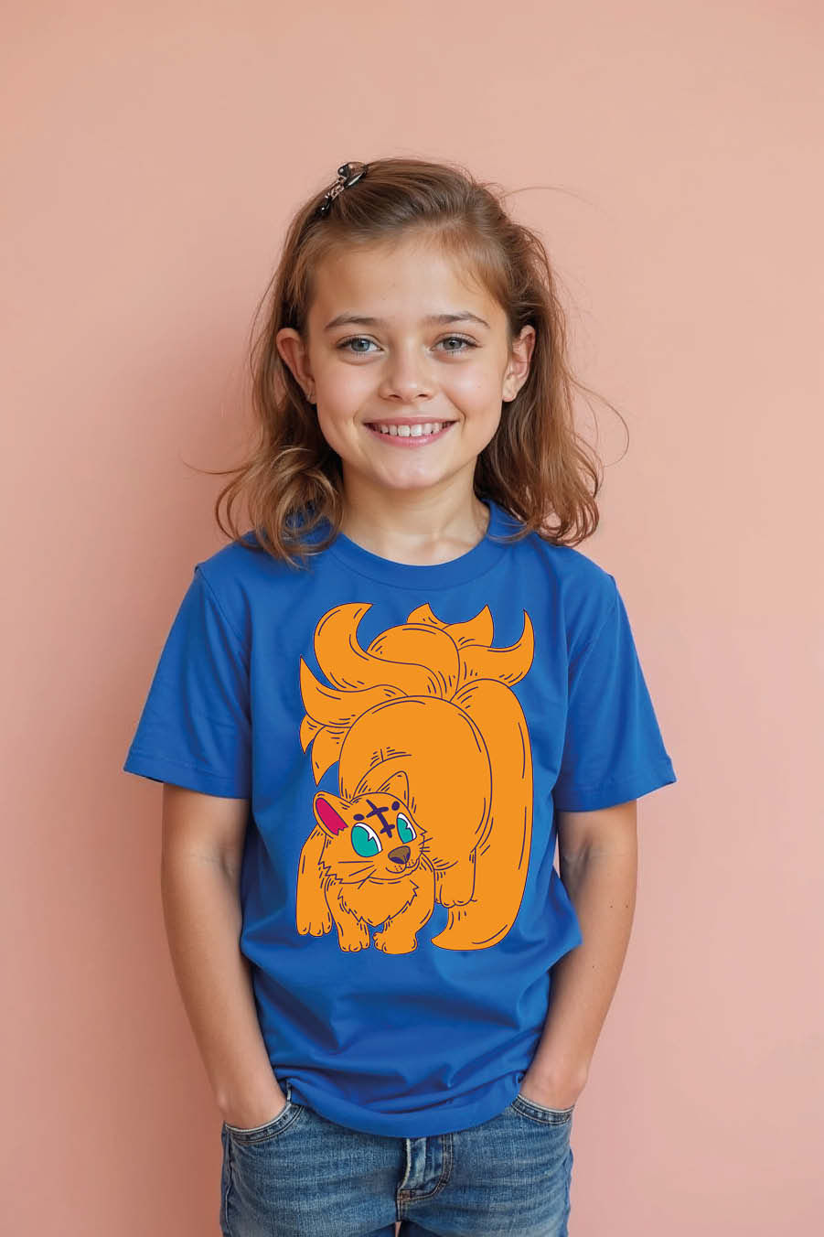 Thumbnail: Nine-Tailed Fox Cat Anime-Inspired Kid's T-Shirt Stylish Trendy Printed Tee
