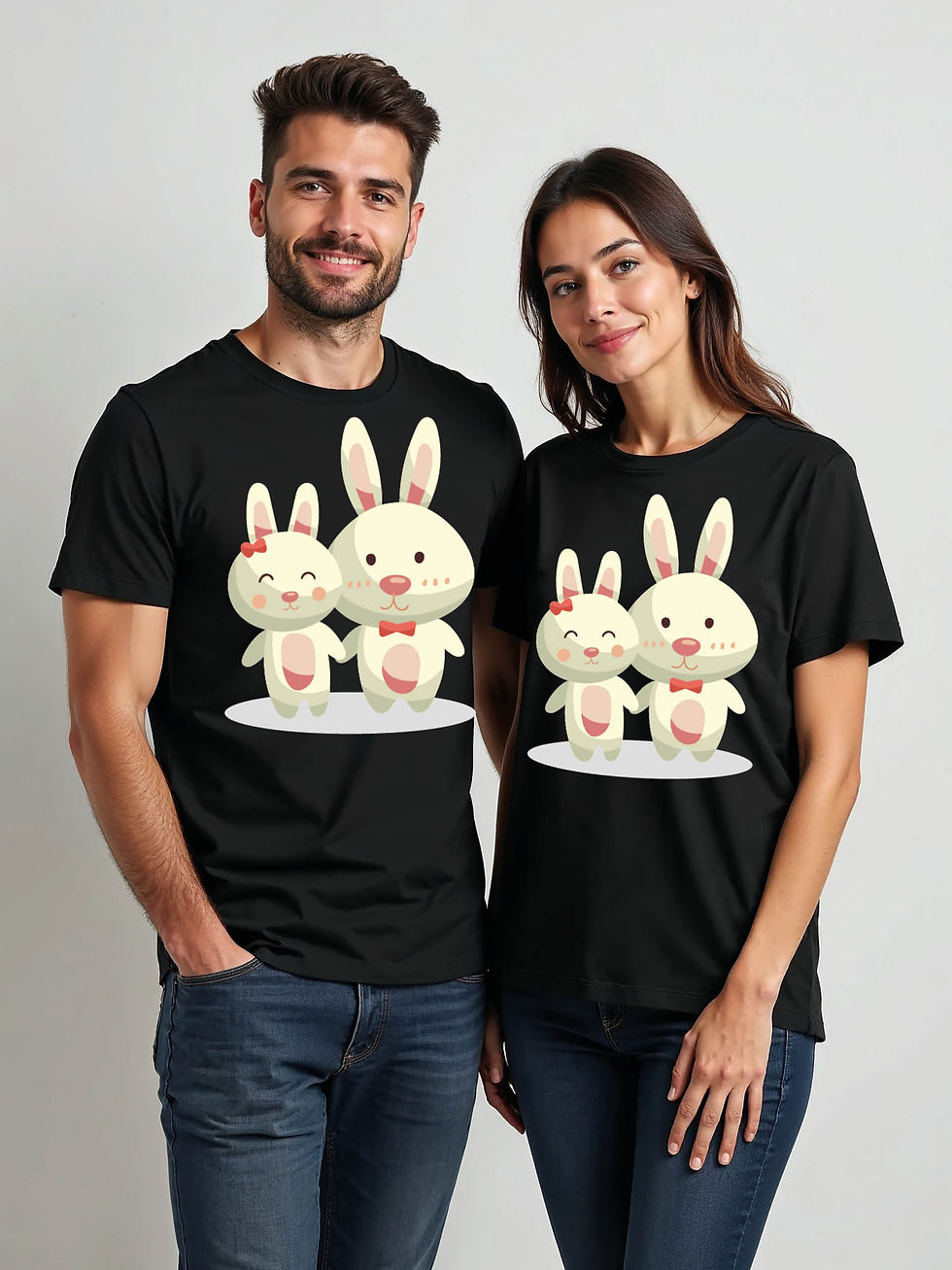 Thumbnail: Romantic Cartoon Couple T-Shirt Lovers Edition – Premium Quality