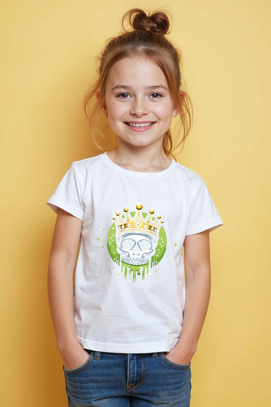 Thumbnail: Happy Bunny Hugging Carrot Everyday Typography Print T-Shirt for Kids